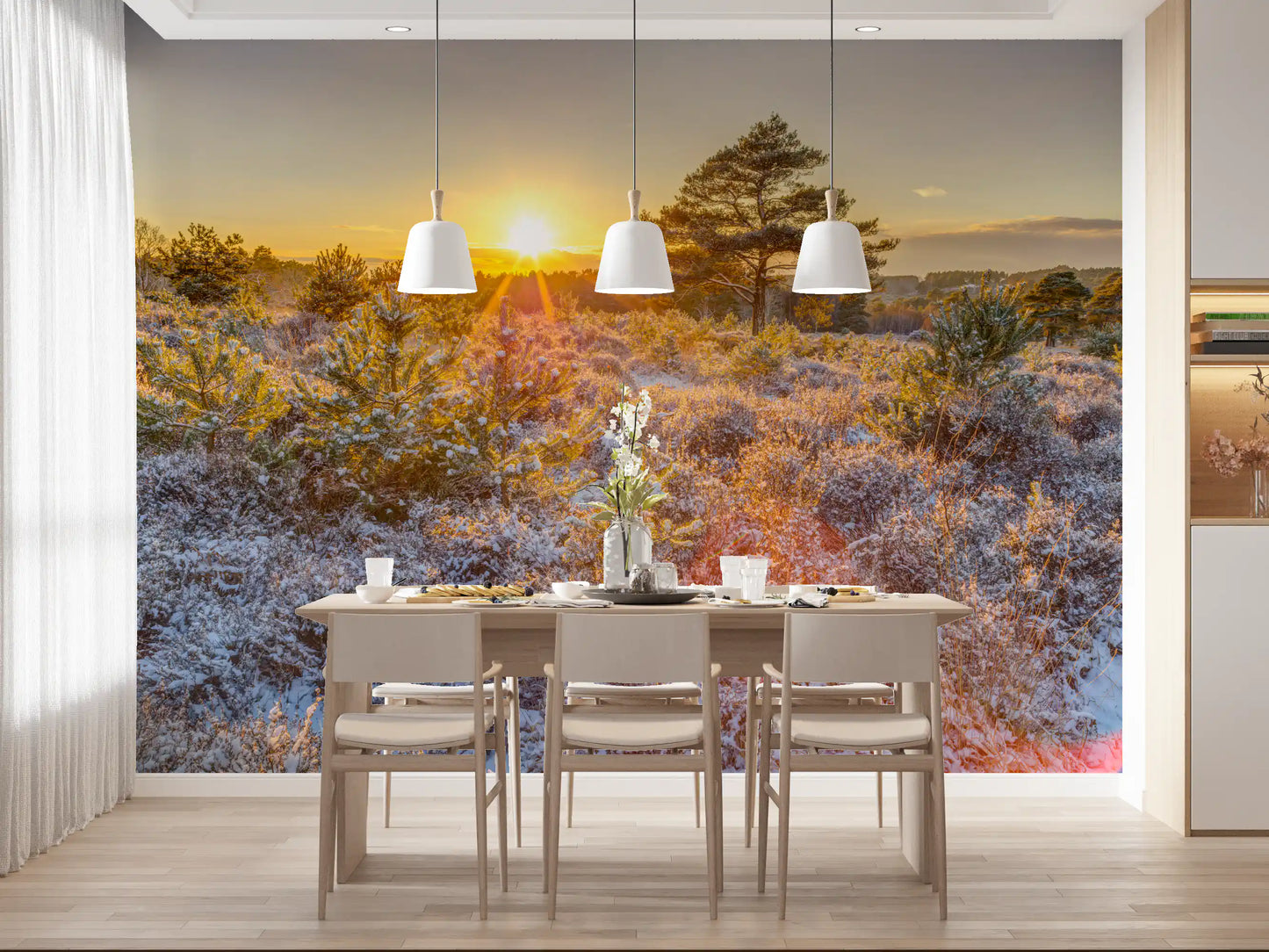 Frosty Morning Woodland Glow Wall Mural