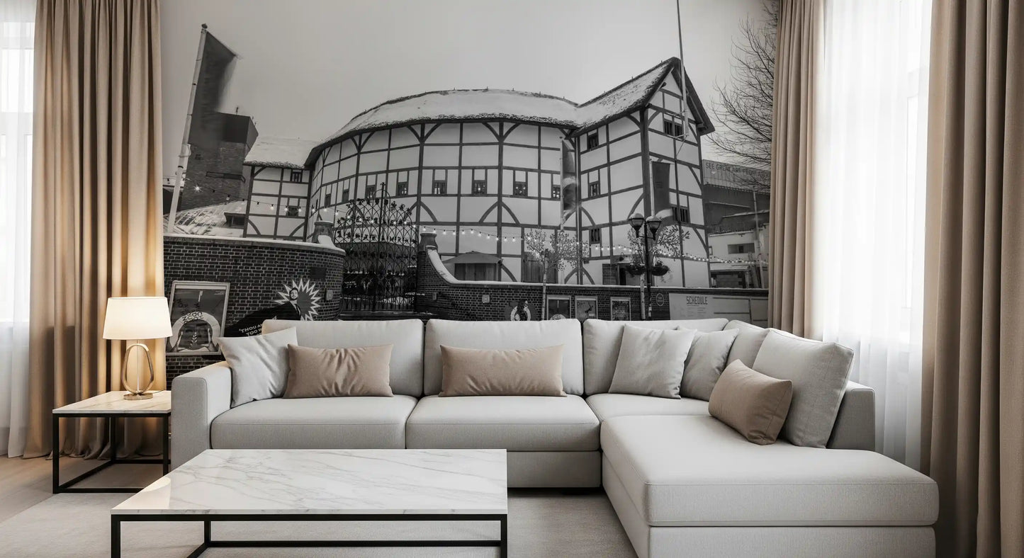Classic Tudor Architecture in Winter Wall Mural