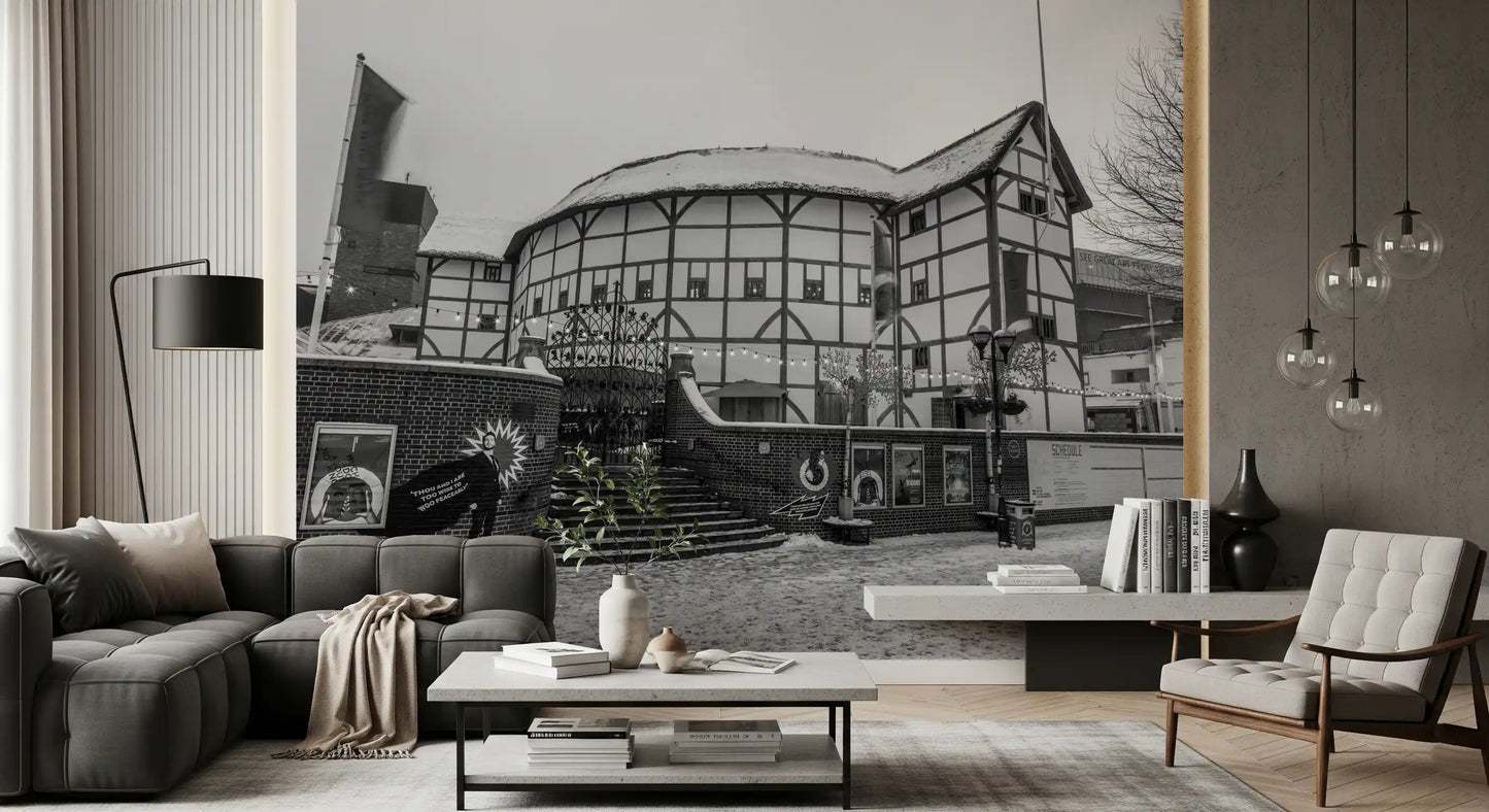 Classic Tudor Architecture in Winter Wall Mural
