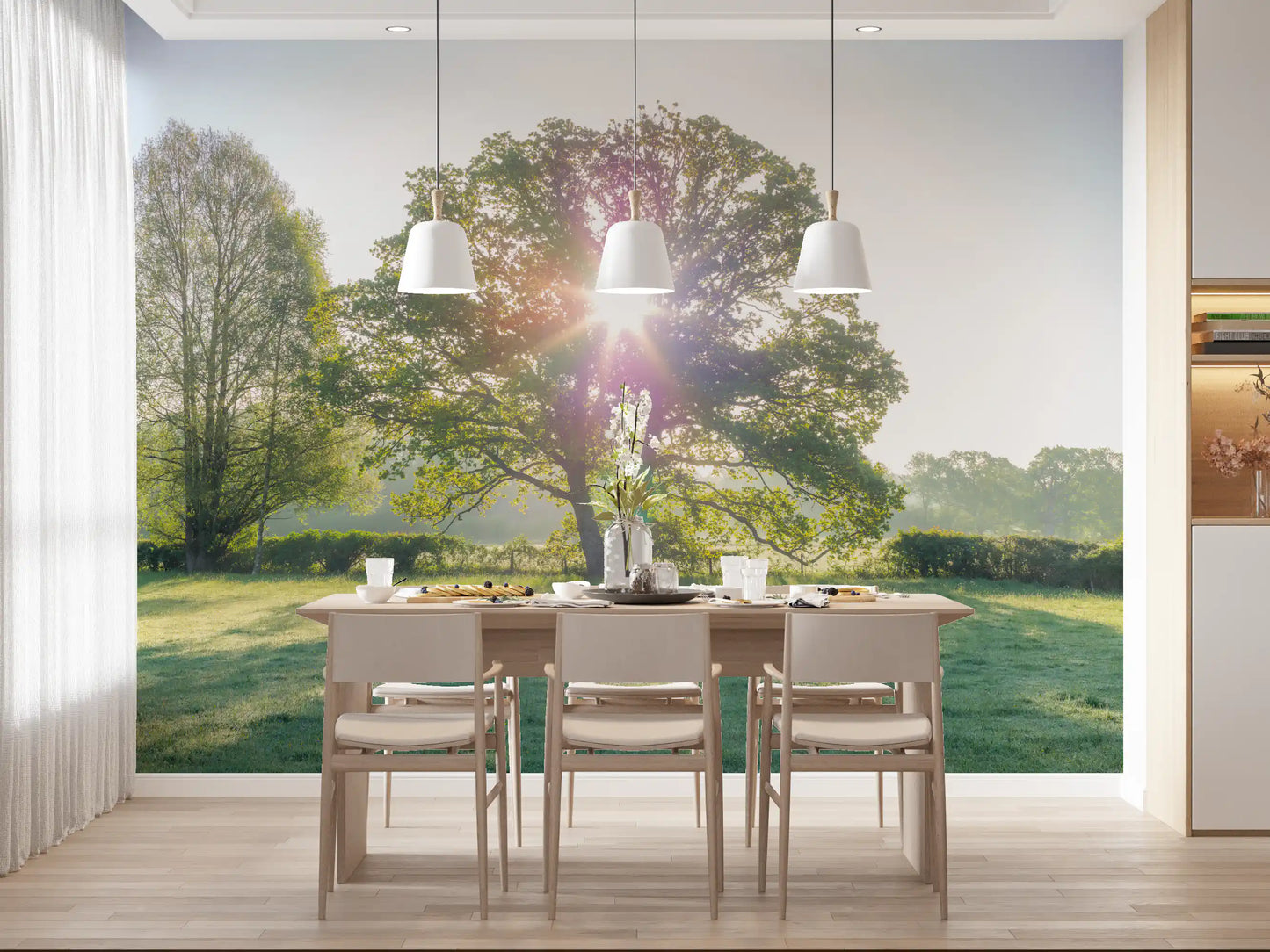 Golden Hour Meadow Canopy Wall Mural