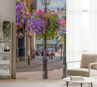 English Garden Street Vista Wall Mural