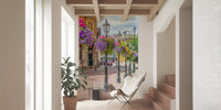 English Garden Street Vista Wall Mural