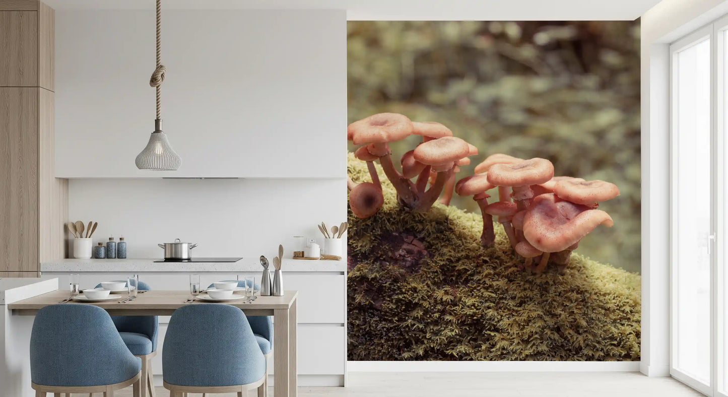 Woodland Fungi Soft Focus Botanical Wall Mural