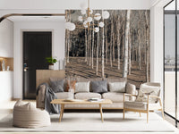 Winter Woodland Shadow Path Wall Mural