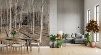 Winter Woodland Shadow Path Wall Mural