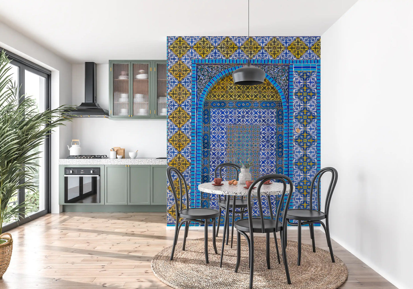 Cobalt Tile Symmetry Wall Mural