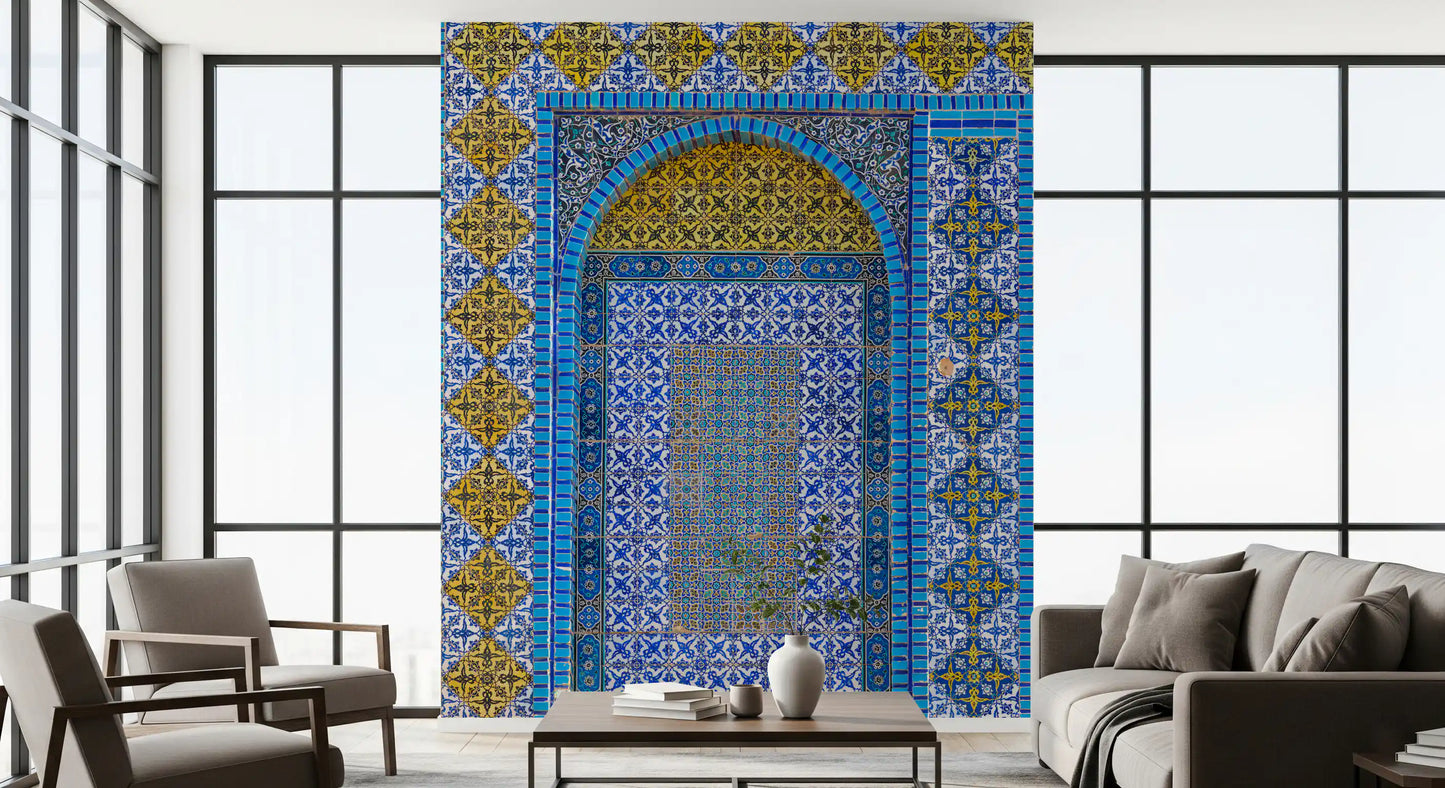 Cobalt Tile Symmetry Wall Mural