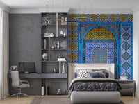 Cobalt Tile Symmetry Wall Mural
