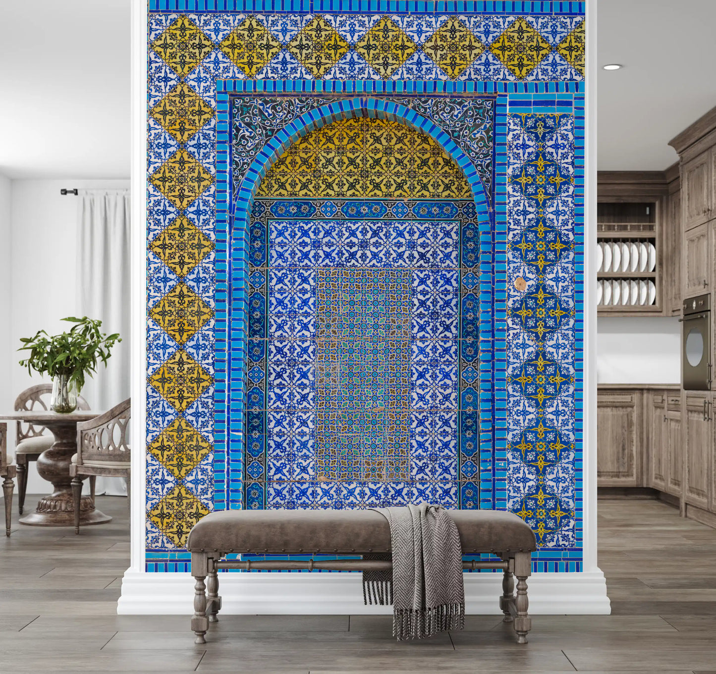 Cobalt Tile Symmetry Wall Mural