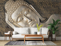 Meditative Metallic Sculpture Surface Wall Mural
