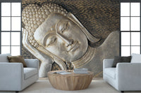 Meditative Metallic Sculpture Surface Wall Mural