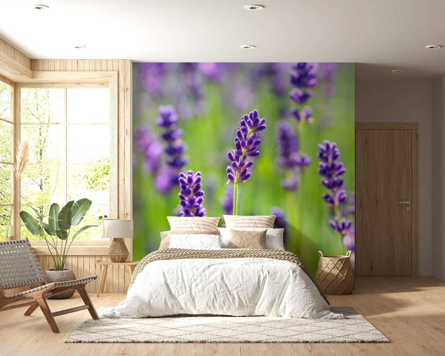 Ethereal Purple Blossom Stems Wall Mural