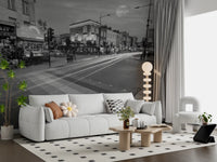 Urban Night Lights Street Scene Wall Mural