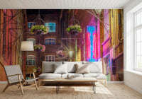 Industrial Night Bloom Wall Mural