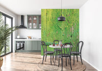 Rustic Industrial Green Wood Hinge Wall Mural
