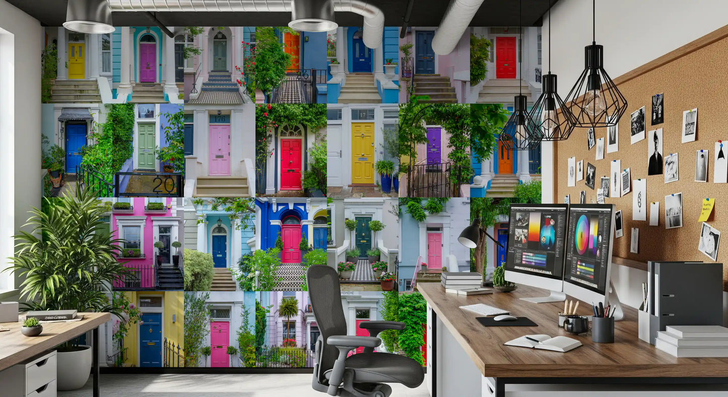 Urban Entrance Architectural Mosaic Wall Mural