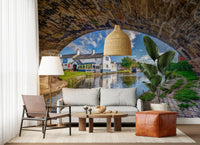 Stone Archway Waterside View Wall Mural