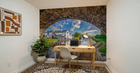 Stone Archway Waterside View Wall Mural