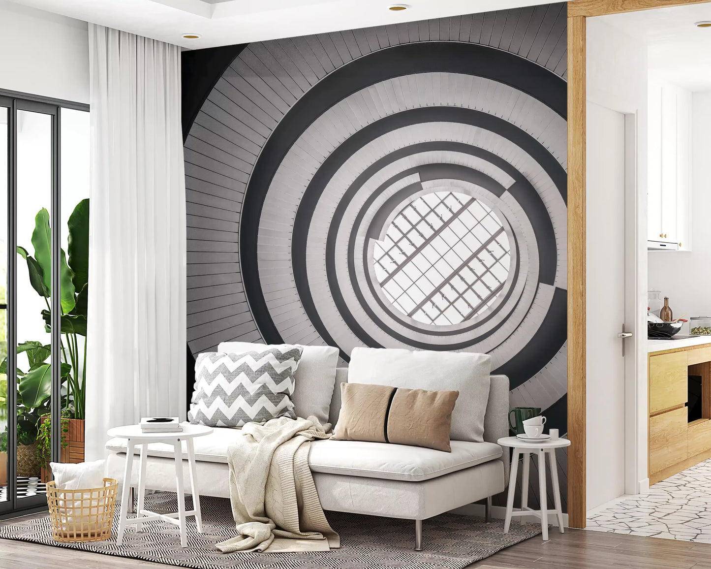 Concentric Skylight Perspective Wall Mural