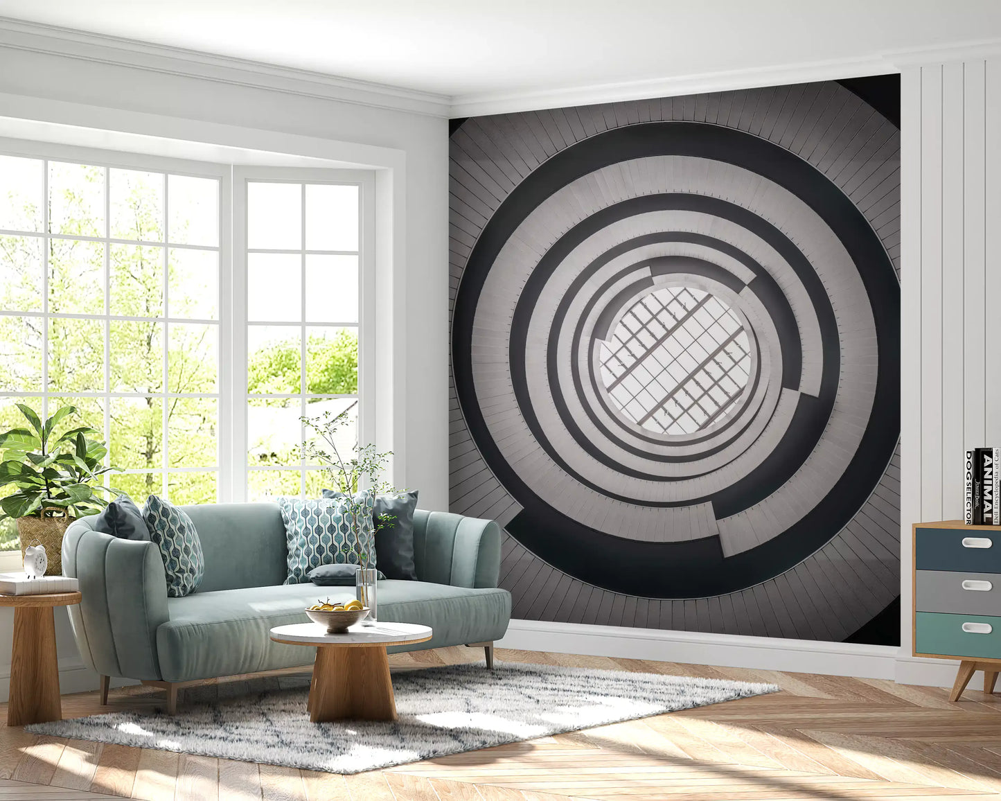 Concentric Skylight Perspective Wall Mural