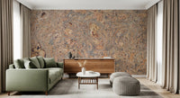 Rustic Swirling Bark Motif Wall Mural