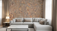 Rustic Swirling Bark Motif Wall Mural