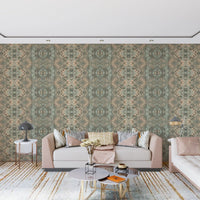 Peach & Sage Contemporary Abstract Botanical Wallpaper - AMBER DESIGN  Wallpaper⁠