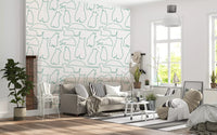 Munki and the Spot - Pale Teal Wallpaper⁠