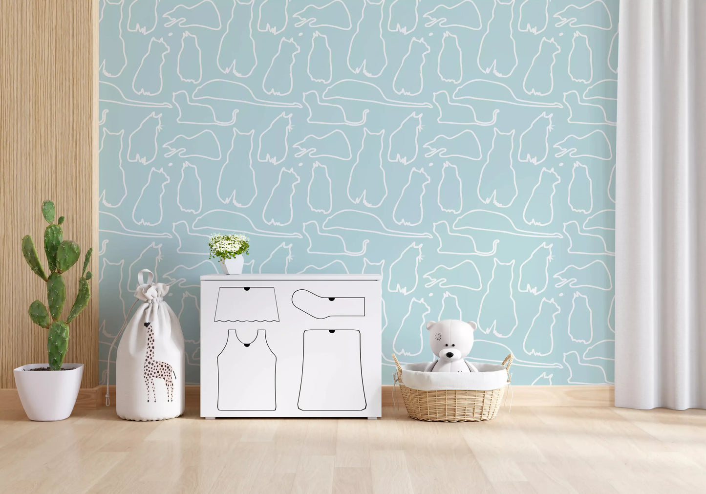 Munki and the Spot - Water & White Wallpaper⁠