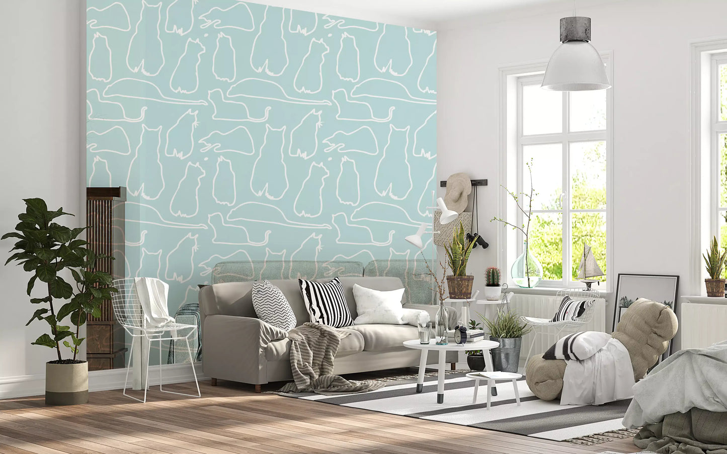 Munki and the Spot - Water & White Wallpaper⁠