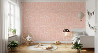Munki and the Spot - Blush Pink Wallpaper⁠