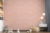 Munki and the Spot - Blush Pink Wallpaper⁠