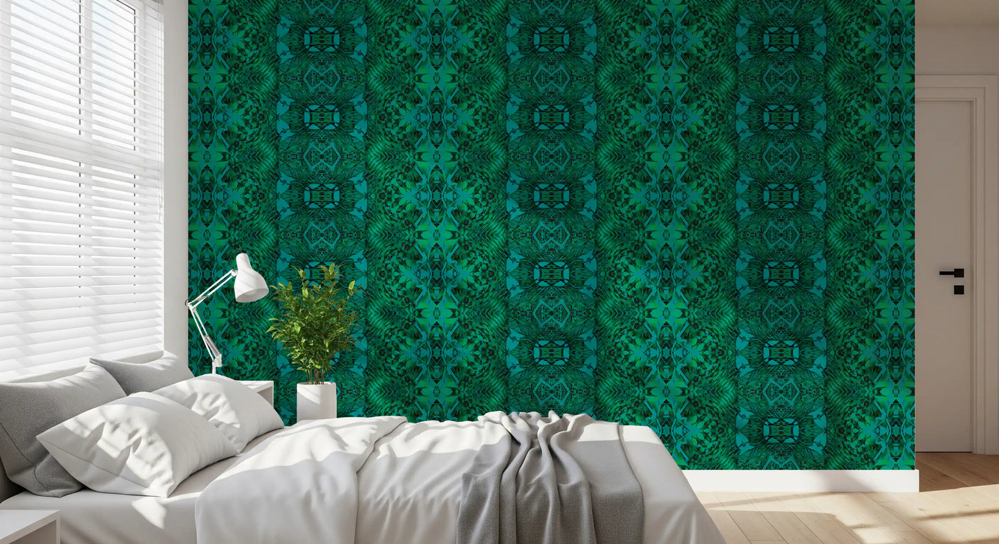Emerald Green Geometric Lattice Wallpaper - AMBER DESIGN wallpaper Wallpaper⁠