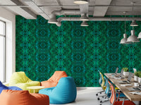 Emerald Green Geometric Lattice Wallpaper - AMBER DESIGN wallpaper Wallpaper⁠