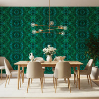 Emerald Green Geometric Lattice Wallpaper - AMBER DESIGN wallpaper Wallpaper⁠