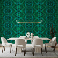 Emerald Green Geometric Lattice Wallpaper - AMBER DESIGN wallpaper Wallpaper⁠