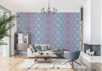 Magenta & Turquoise Abstract Ornamental Lattice Wallpaper - AMBER DESIGN Wallpaper Wallpaper⁠
