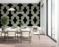 Ivory & Black Floral Vine Wallpaper -  CARDAMINE DESIGN  Wallpaper⁠