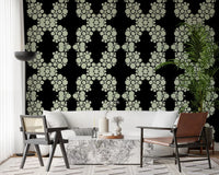 Ivory & Black Floral Vine Wallpaper -  CARDAMINE DESIGN  Wallpaper⁠