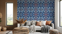 Pink & Blue Geometric Bloom Wallpaper - IKEBANA DESIGN Wallpaper⁠