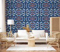 Pink & Blue Geometric Bloom Wallpaper - IKEBANA DESIGN Wallpaper⁠