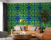 Electric Lime Geometric Bloom Wallpaper - IKEBANA DESIGN Wallpaper⁠