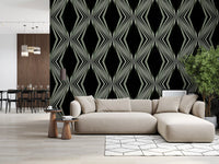 Black and White Geometric Diamond Prism - MALCOLM Wallpaper⁠