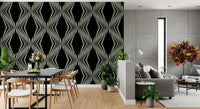 Black and White Geometric Diamond Prism - MALCOLM Wallpaper⁠