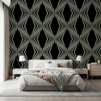 Black and White Geometric Diamond Prism - MALCOLM Wallpaper⁠