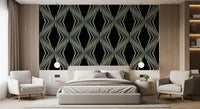 Black and White Geometric Diamond Prism - MALCOLM Wallpaper⁠