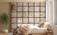Ginkgo Leaves Behind Japanese Shoji Screen Wall Mural