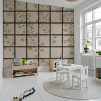 Ginkgo Leaves Behind Japanese Shoji Screen Wall Mural
