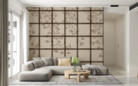 Ginkgo Leaves Behind Japanese Shoji Screen Wall Mural