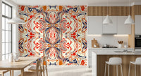 Orange & Red Contemporary Ornamental Tile - ANDORRA Wall Mural